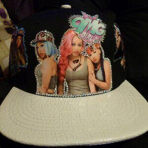 NWt one-of-a-kind handmade swarovski OMG Girls snapback hat